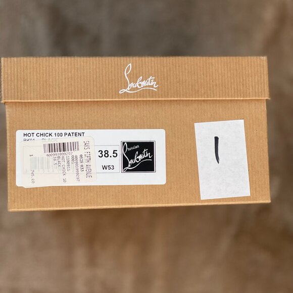 Christian Louboutin ‘Hot Chick’ 100mm Black Patent Leather Pumps US 9.5 EU 38.5 - Picture 3 of 12